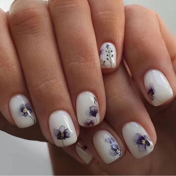 Elegant Floral Infusion on Sheer White