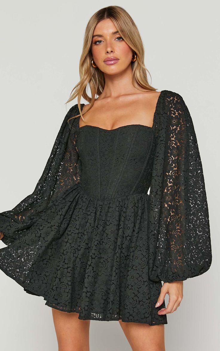 Lace Fit-and-Flare Dress