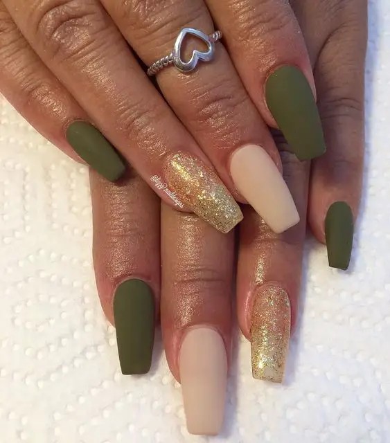 Matte Olive with Gold Foil Accents