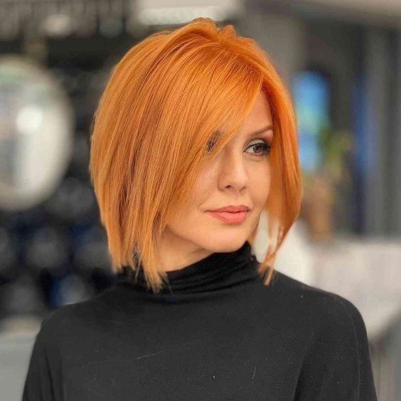 Sleek Bob with Angular Bangs: