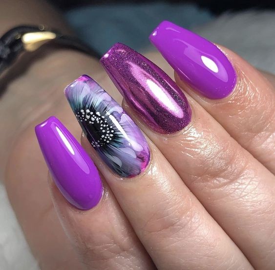 Purple Chrome and Floral Accents: