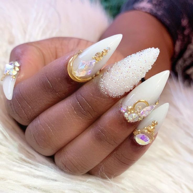 Crystal Accent Nails: