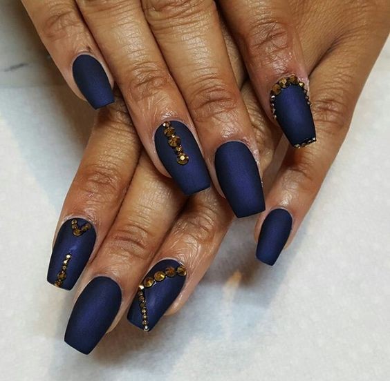 Navy Blue with Gold Accents