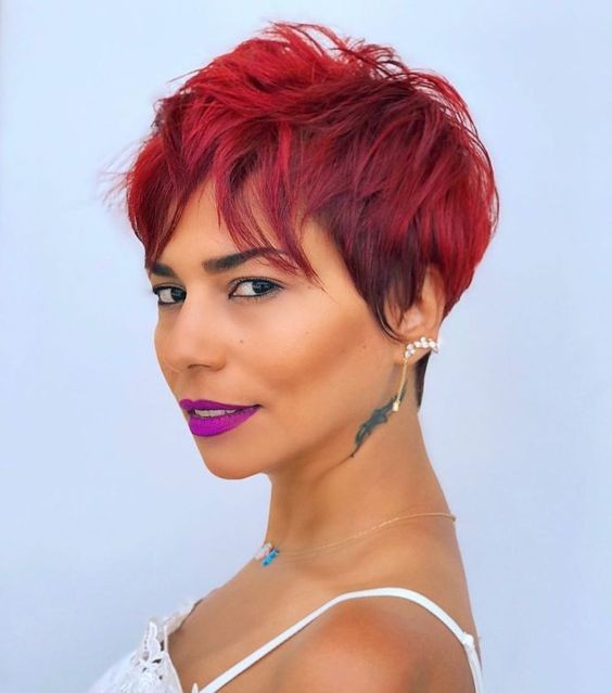 Pixie Cut with Asymmetrical Lines