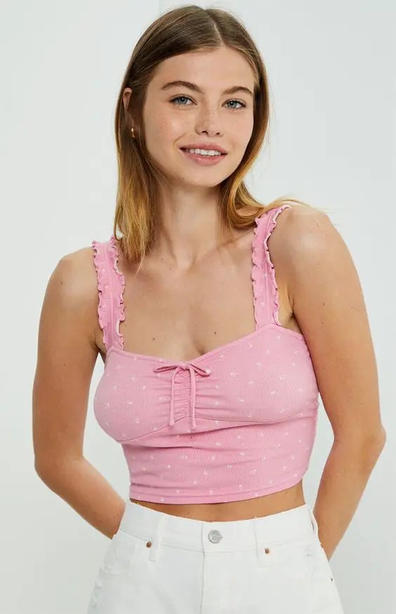 Sweet in Pink: The Ruffled Tank Top