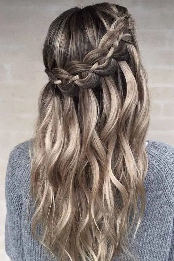 Waterfall Braid Half-Up