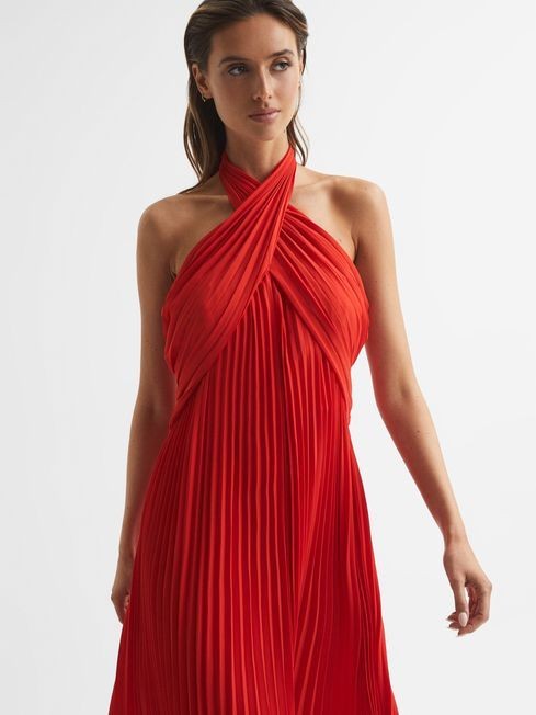 Red Halter Neck Dress