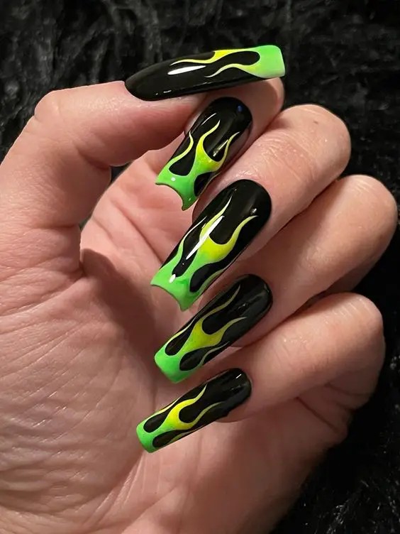 Lime Green and Black Contrast: