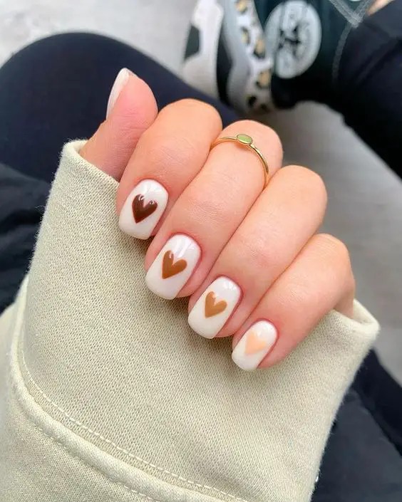 Minimalist Heart Nail Art