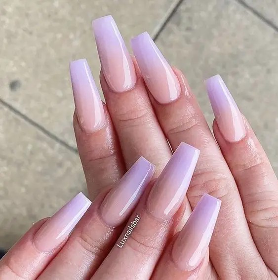 Muted Lilac Coffin Nails