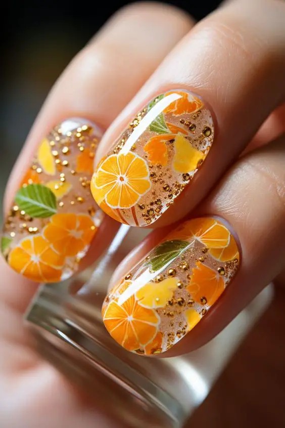 Aesthetic Fruit Nail Art: