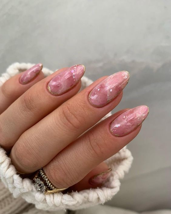 Rose Quartz Nails