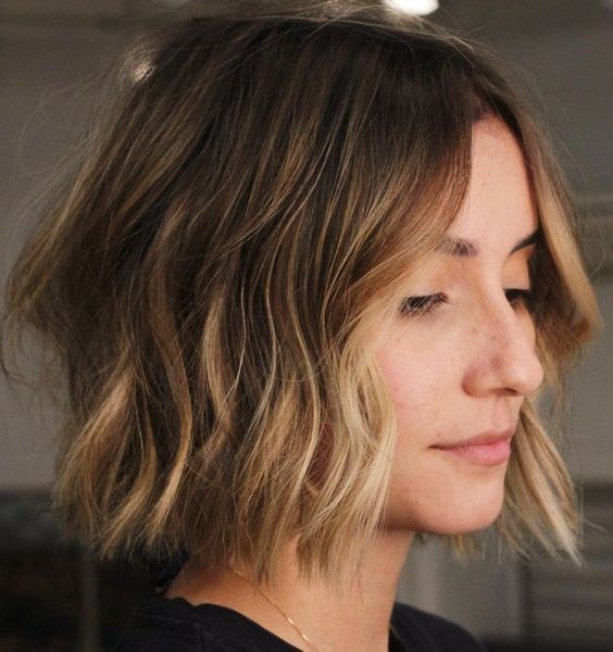 Textured Bob with Balayage Highlights