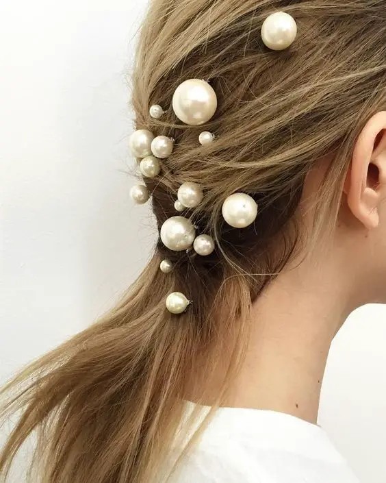 Textured Ponytail with Bobby Pins