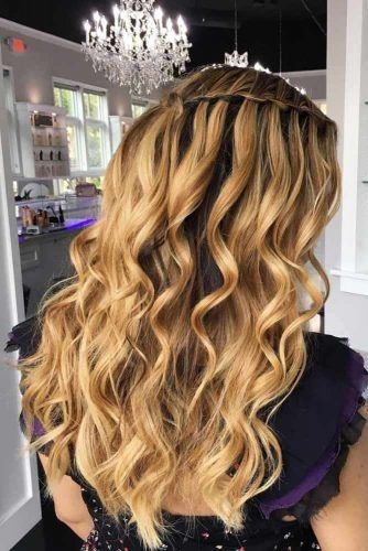 Waterfall Braid with Curls