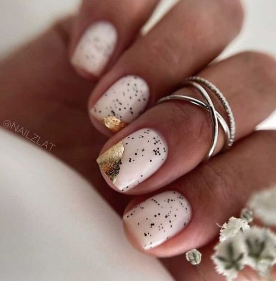 Dotted Delight with Gold Flair