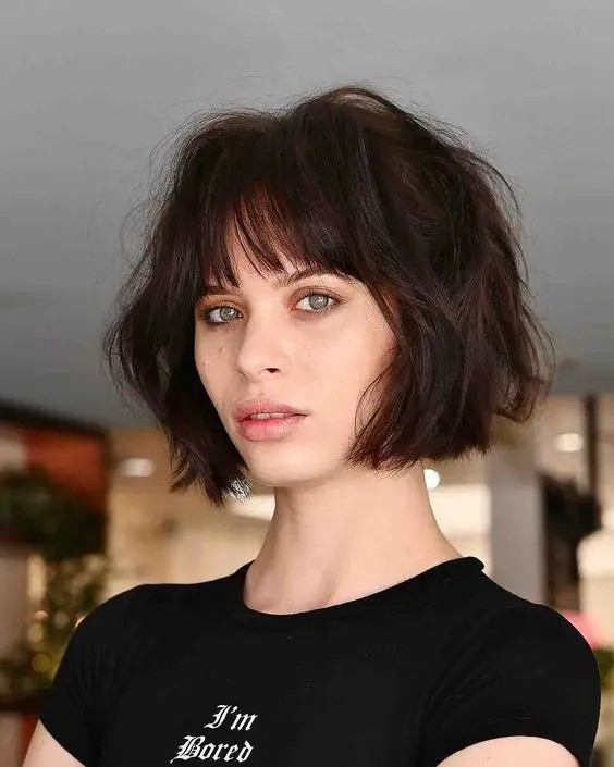 Layered Bangs with Shaggy Bob