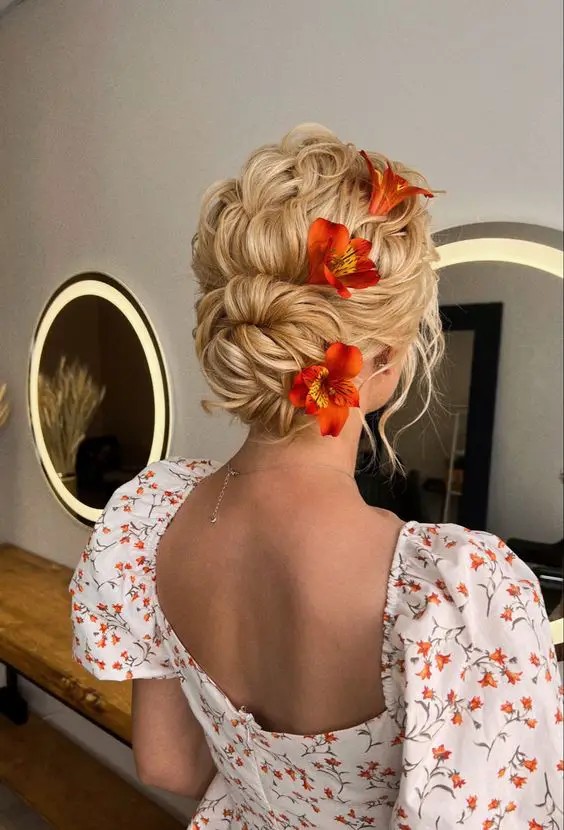 Elegant Updo with Floral