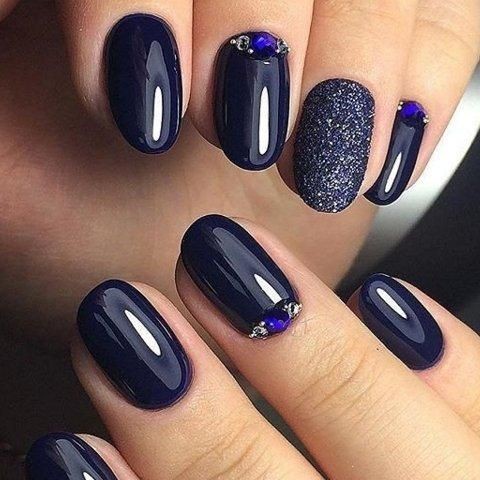 Dark Slate Blue Nails: