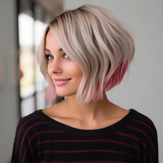 Playful Bob with Pink Tips