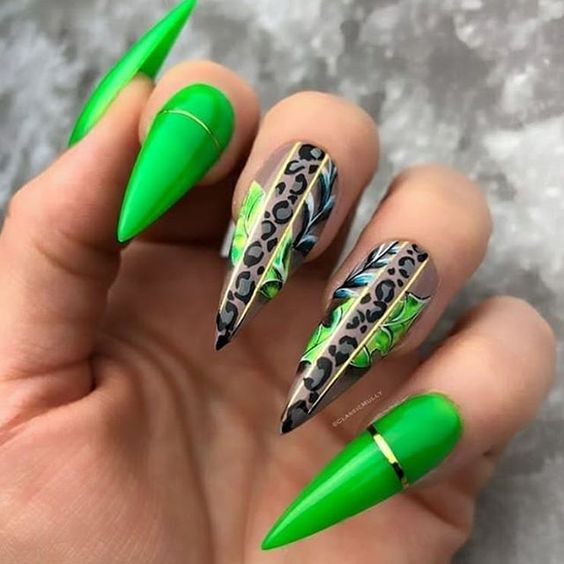 Lime Green Animal Print: