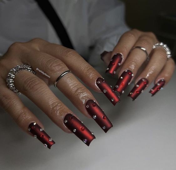 Red Chrome Nails: