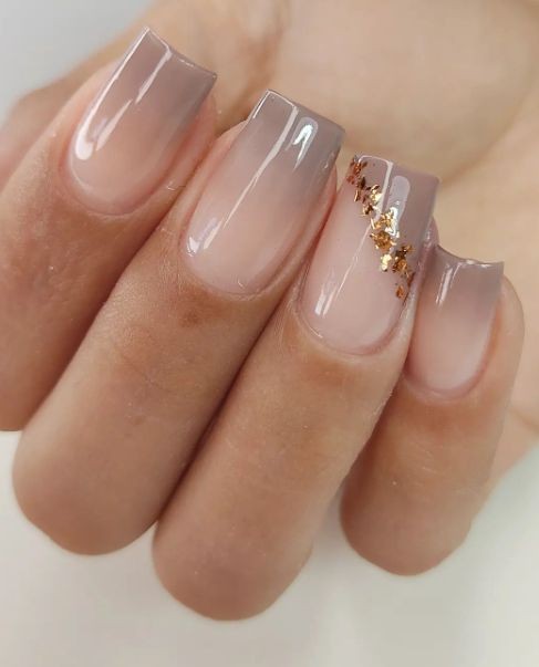 Subtle Ombre Short Acrylic Nails: