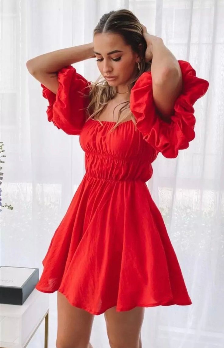 Red Fit and Flare Dress