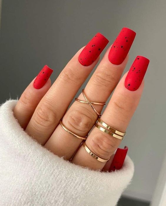 Matte Red Nails