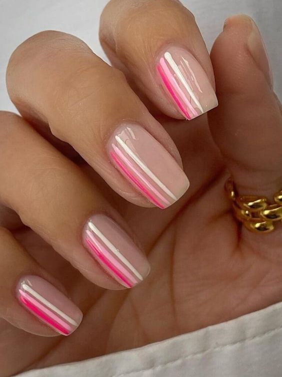 Pink and White Stripes: