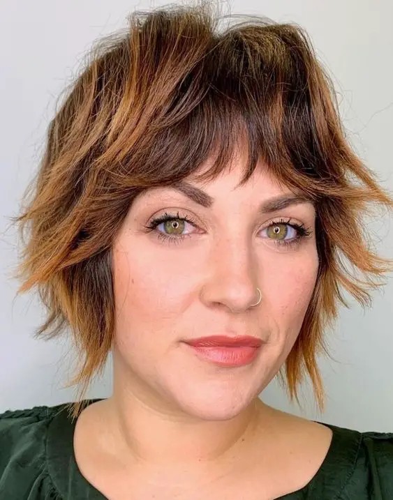 Layered Shaggy Bob with Highlights