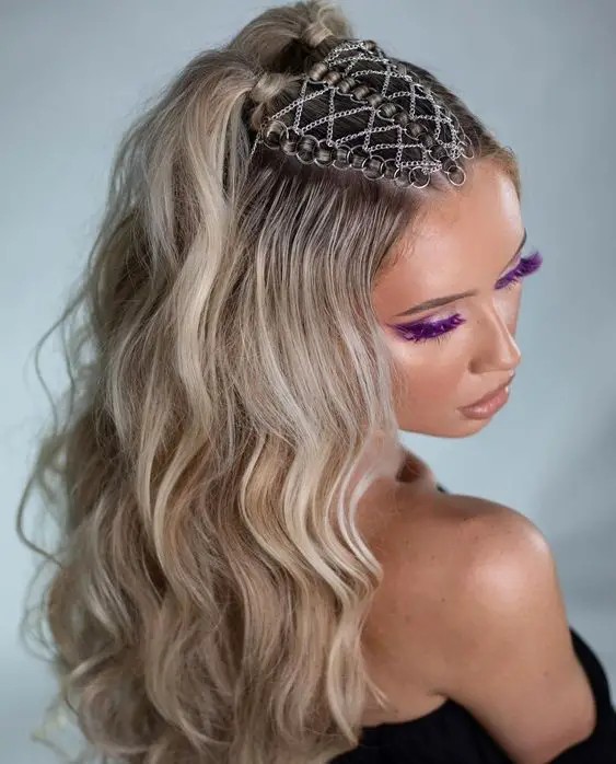 Chain-Linked Half Updo