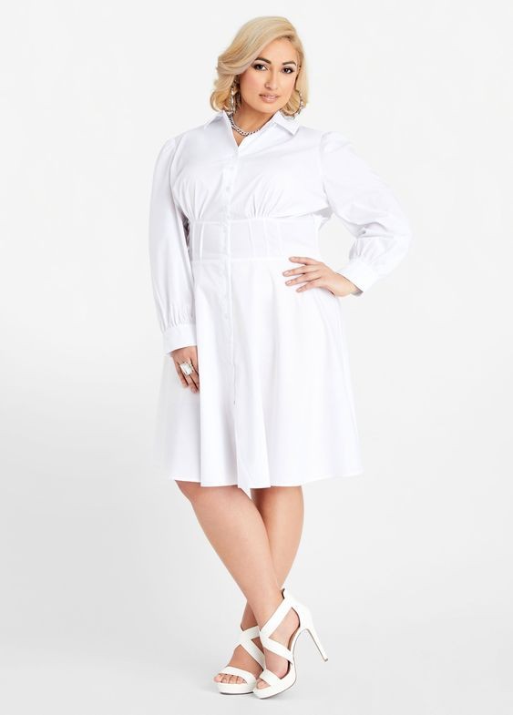 White Shirt Dress with Belt