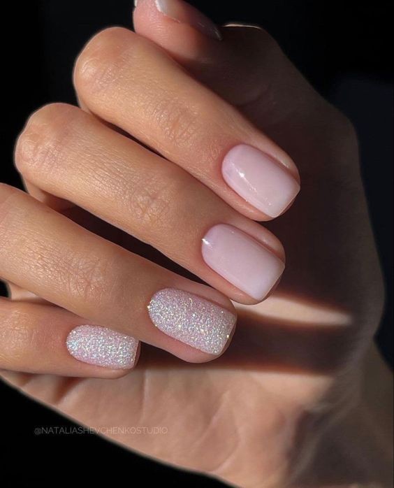 Soft Pink Dip Nails: