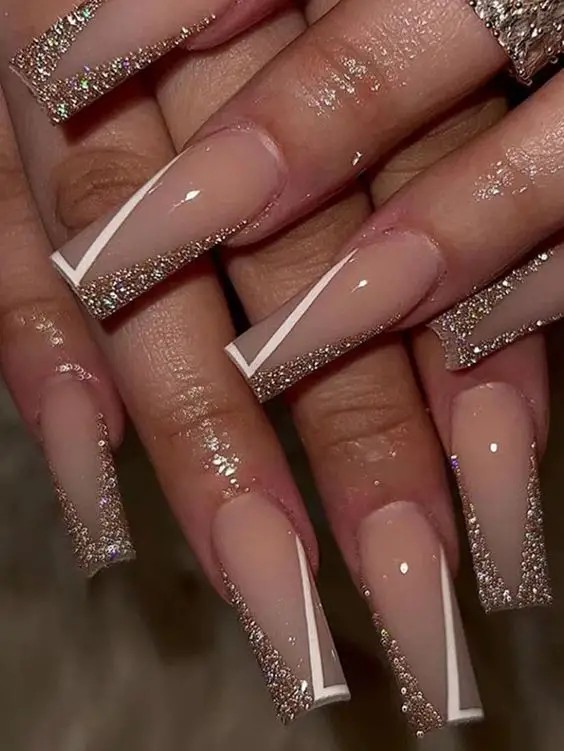 Glittering French Tips