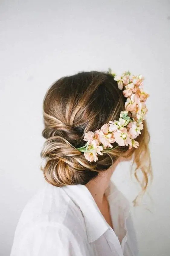 Braided Crown with Fresh Flowers