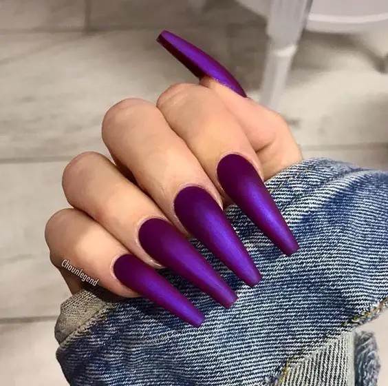 Matte Plum Nails