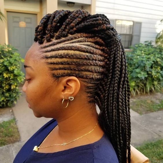 Mohawk Cornrow Ponytail