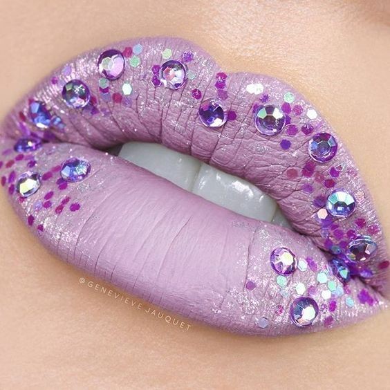 Purple Glitter Lips