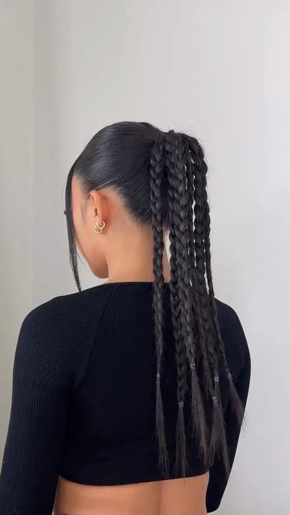 Multi-Braided Ponytail