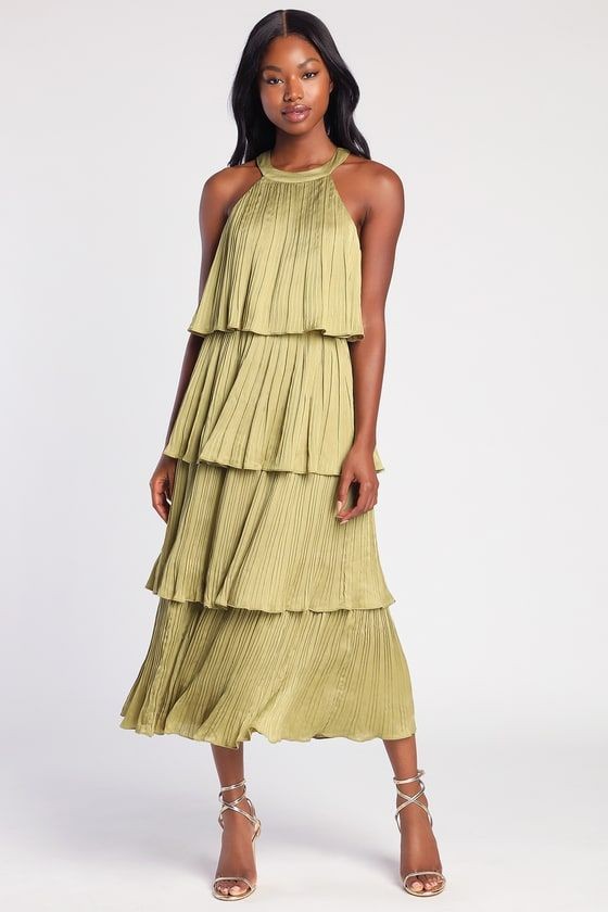 Pleated Midi Dress