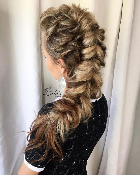 Curly Fishtail Braid