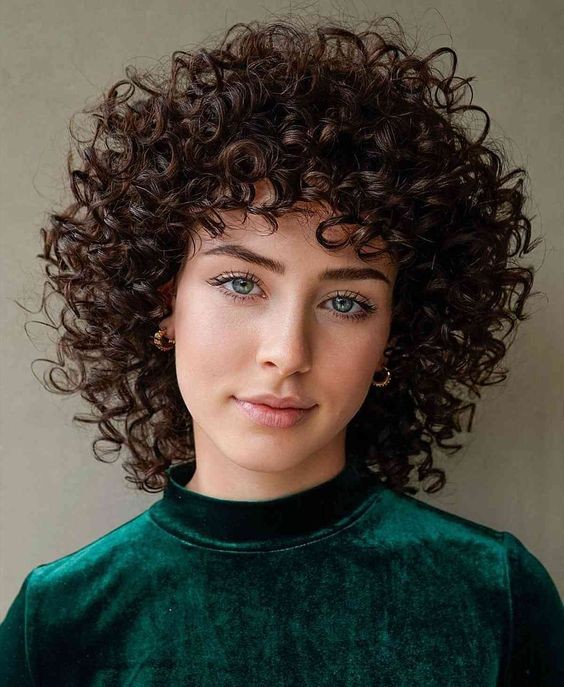 Curly Bangs with Curly Hair: