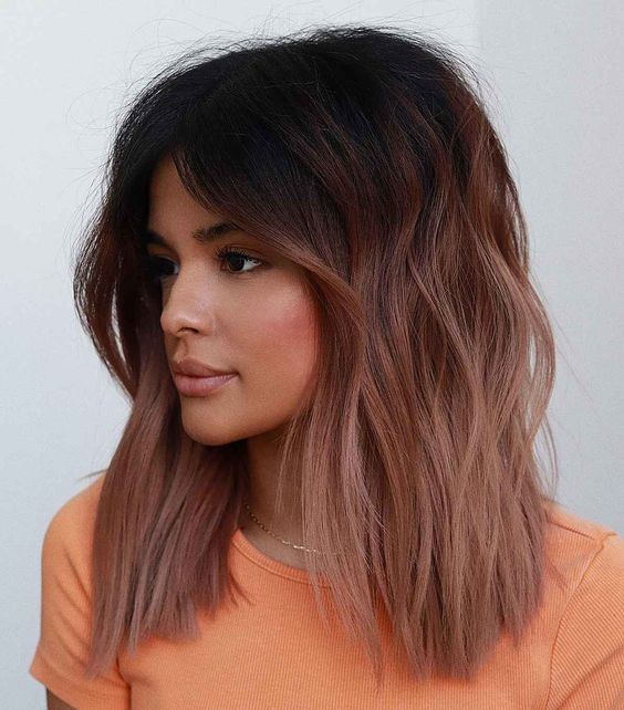 Idea 18: Choppy Lob with Color Melt