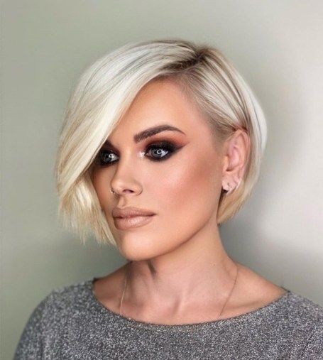 Asymmetrical Bob with Side Part