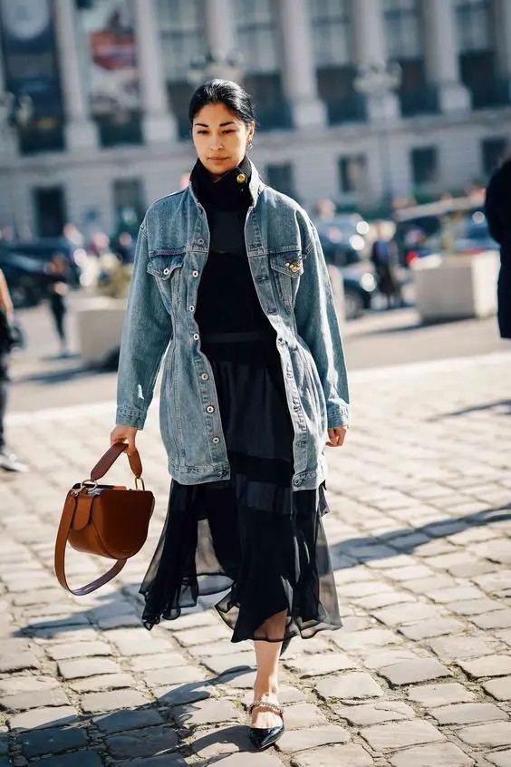 Denim Jacket and Midi Dress