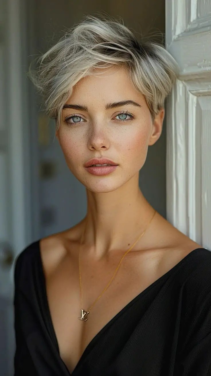 Silver Blonde Crop with a Twist