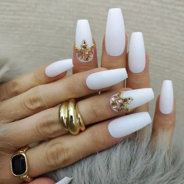 Matte White Nails