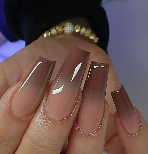 Brown Ombre Nails: