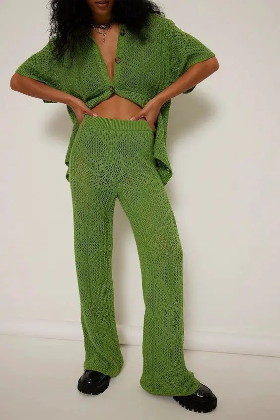 Crochet Wide-Leg Pants